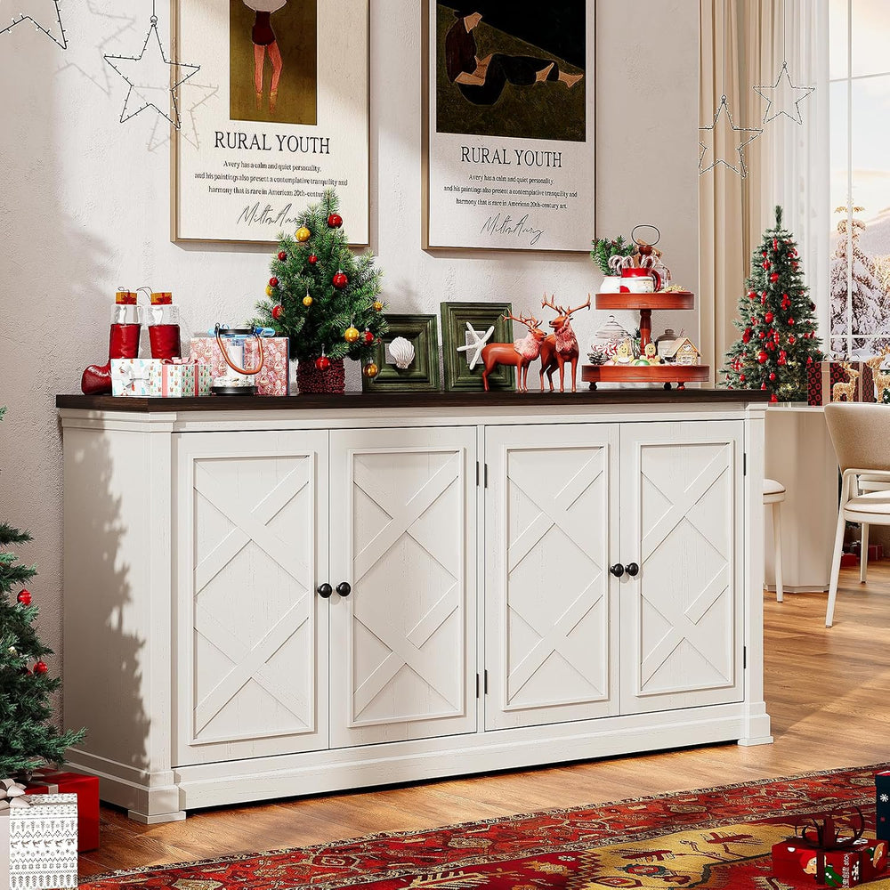 ONBRILL 63 Inches Buffet Cabinet with Storage, Large Sideboard Cabinet with 4...
