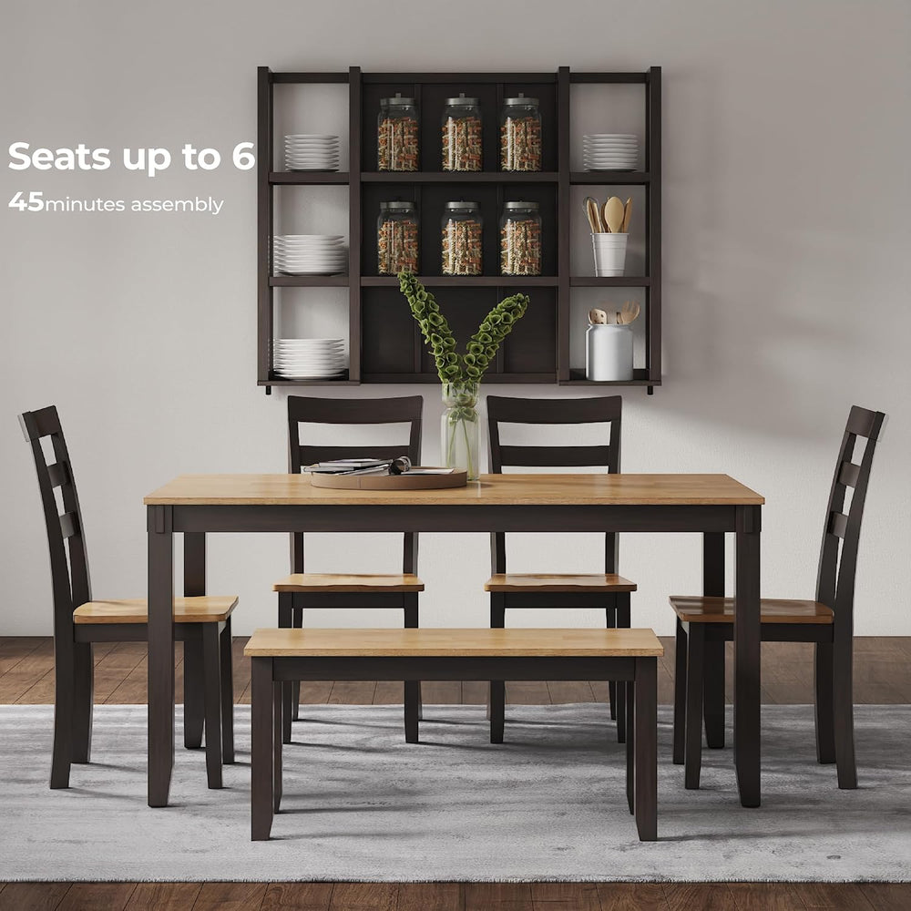 Signature Design by Ashley Gesthaven 6-Piece Dining Table Set with Bench | Tw...
