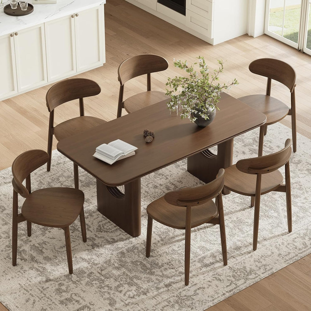 MALOL Wooden Dining Chairs Set of 6, Mid Century Modern Dining Room Chairs, A...