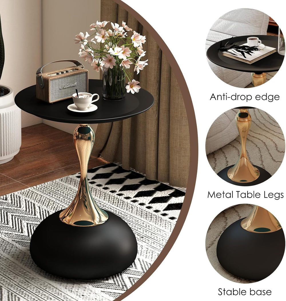 Metal Round End Table,Modern Pedestal Table,Corner Drink Tables,Accent Side T...