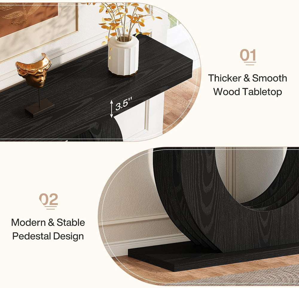 Tribesigns 63-Inch Console Sofa Table, Rustic Industrial Farmhouse Entryway T...