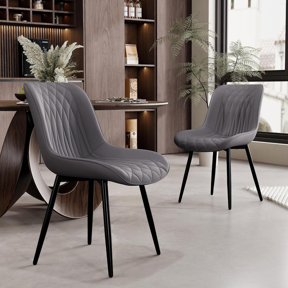 Rowill Dining Chairs Set of 2 Modern Faux Leather Kitchen Chairs with Thicken...