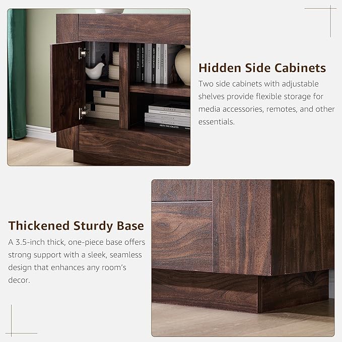 OKD Modern 70" TV Stand, Entertainment Center for TVs Up to 80", Me...