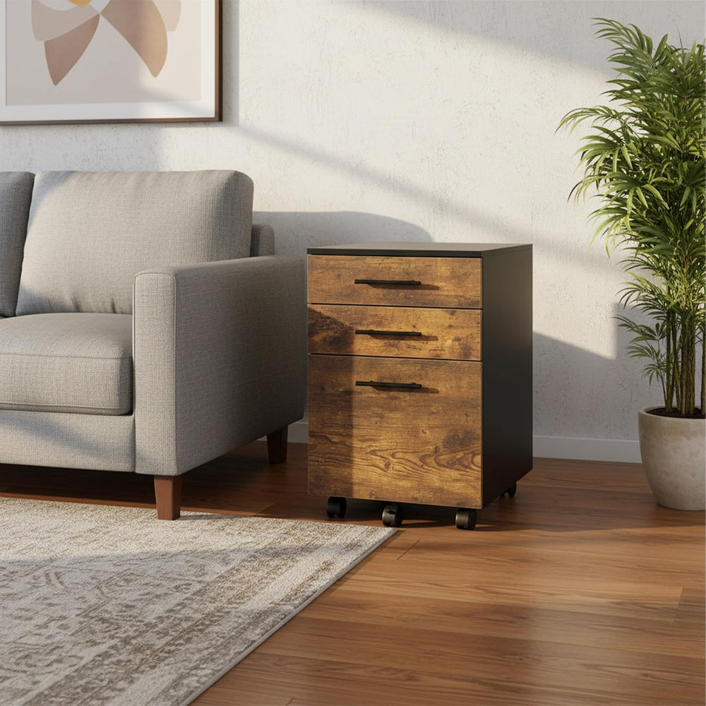 Relaxdays Roll Container with 3 Drawers, Hanging File, Castors, 57.5x40x40 cm...