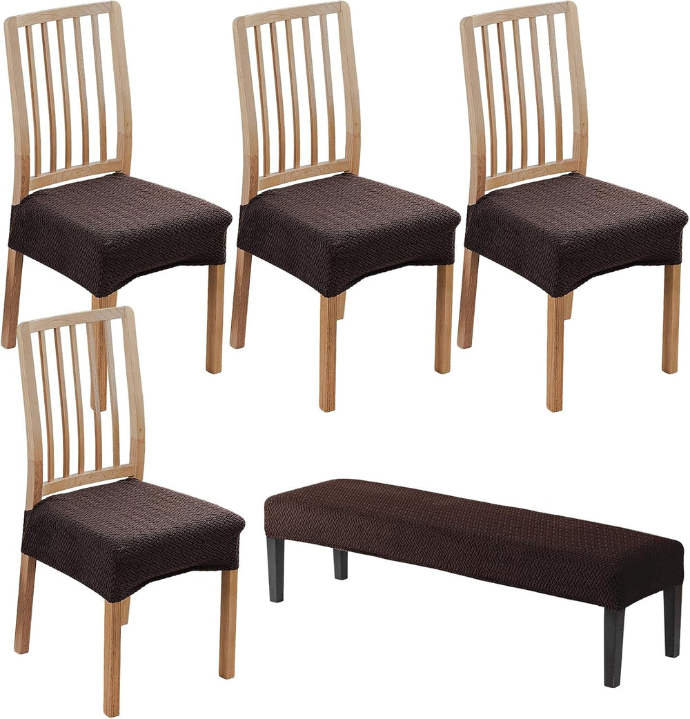 CRFATOP Dining Chair Seat Covers Set of 4 with Stretch Bench Slipcover,29