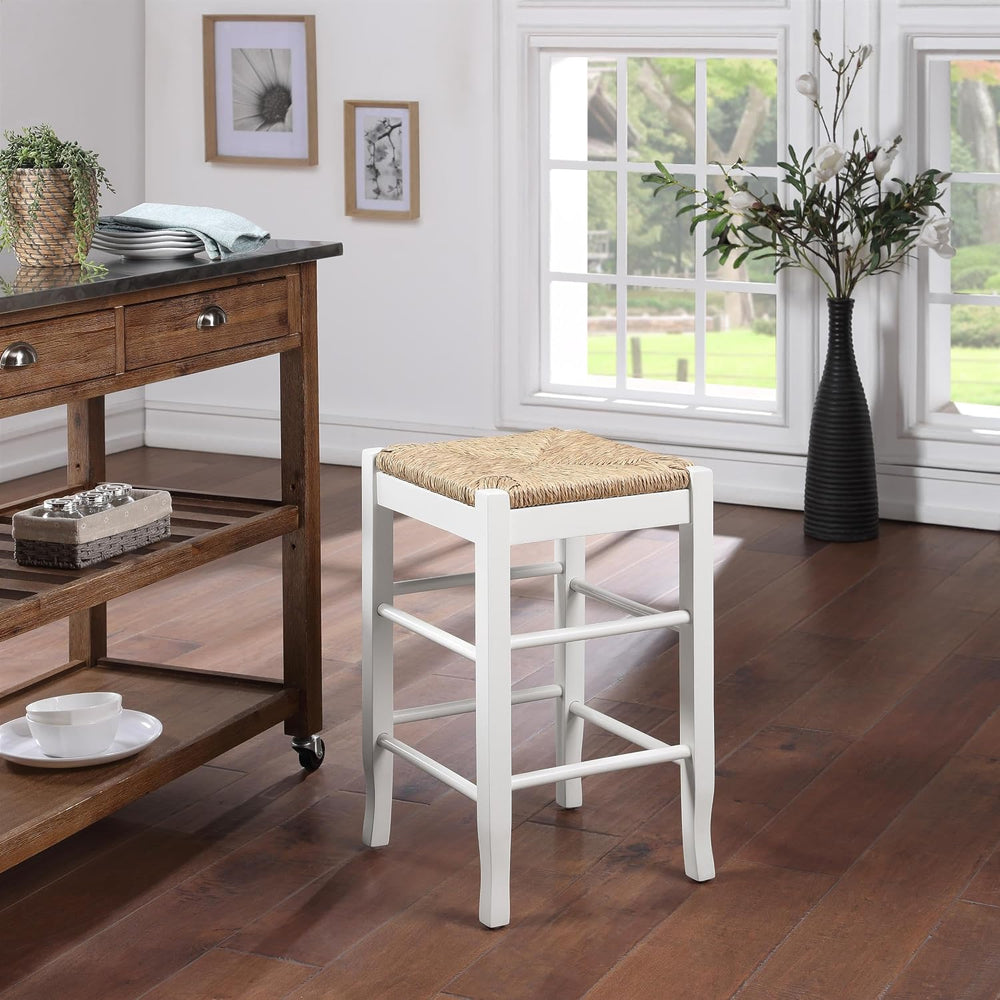 Boraam Square Rush Backless Counter Height Kitchen Stool - Cream
