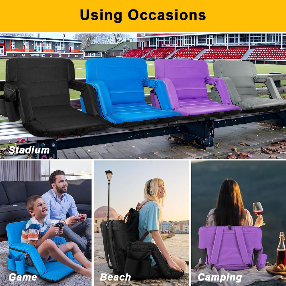 yeyeeyyee Stadium Seats with Back Support 2 Pack Wide, Exclusive Bleacher Cha...