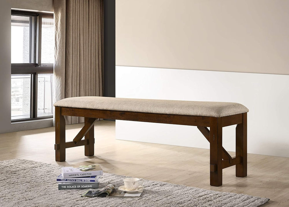 Solid Wood Dining Bench for Kitchen and Dining Room, Rustic Farmhouse Style w...