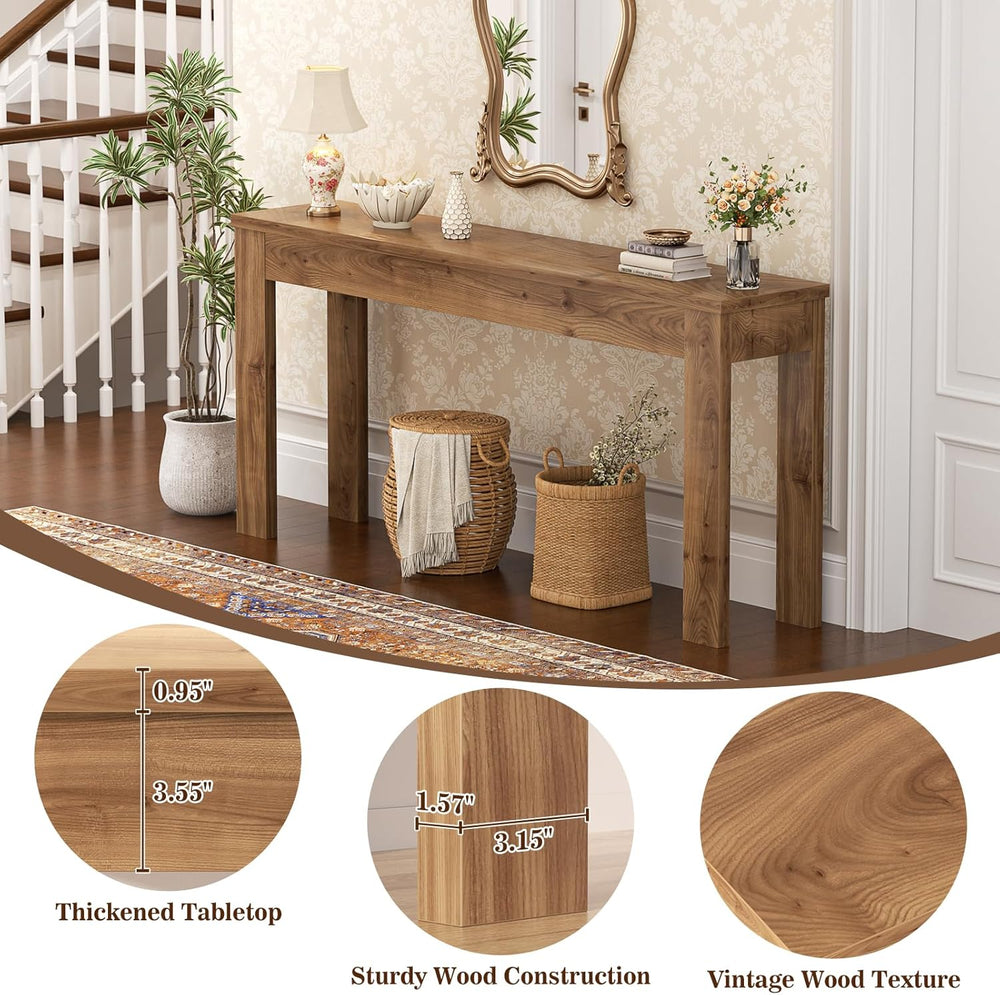 Armocity Console Table for Entryway, 47" Farmhouse Sofa Tables Narrow Lo...