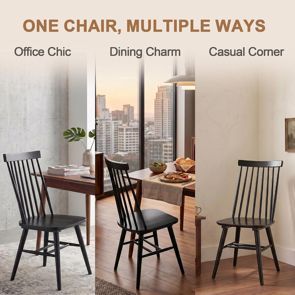 DUHOME Windsor Dining Chairs Set of 6 Wood Dining Room Chair Slat Back Kitche...