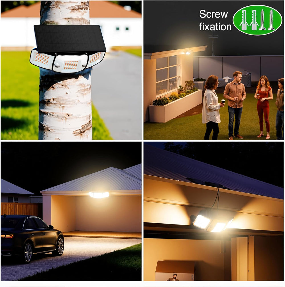 intelamp Outdoor Solar Flood Motion Sensor Light 6000mAh 3000K