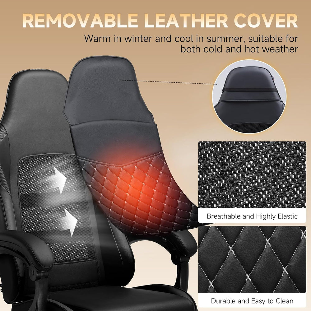 GTPLAYER Gaming Chair, High Back Leather Computer Gaming Chair with Footrest,...