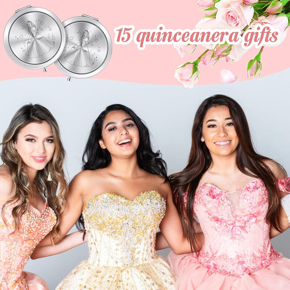 Taiyin 24 Pcs Quinceanera Party Favors for Guests Baptism Compact Mirror Favo...