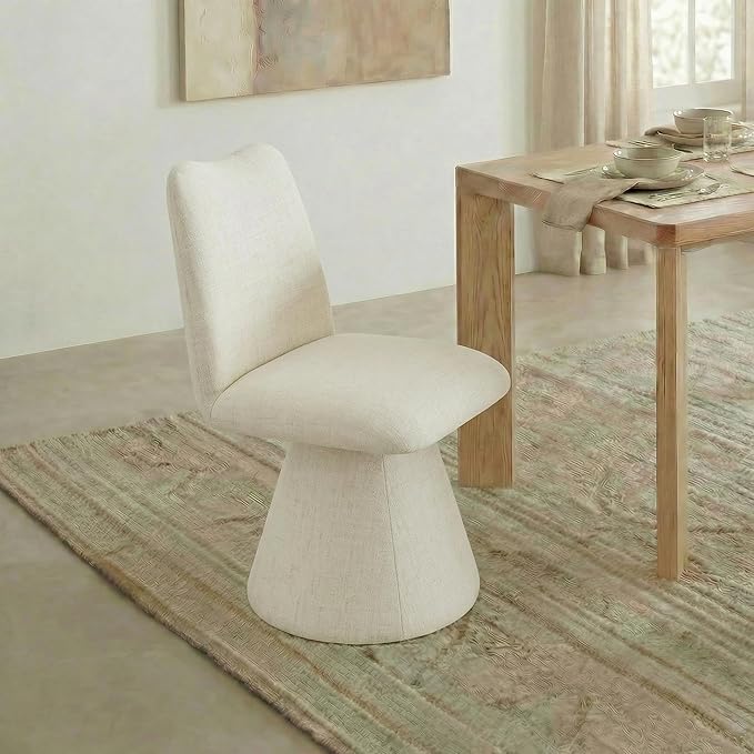 Swivel Dining Chairs Set of 1, Modern Upholstered Dining Chair Mid Century Ki...