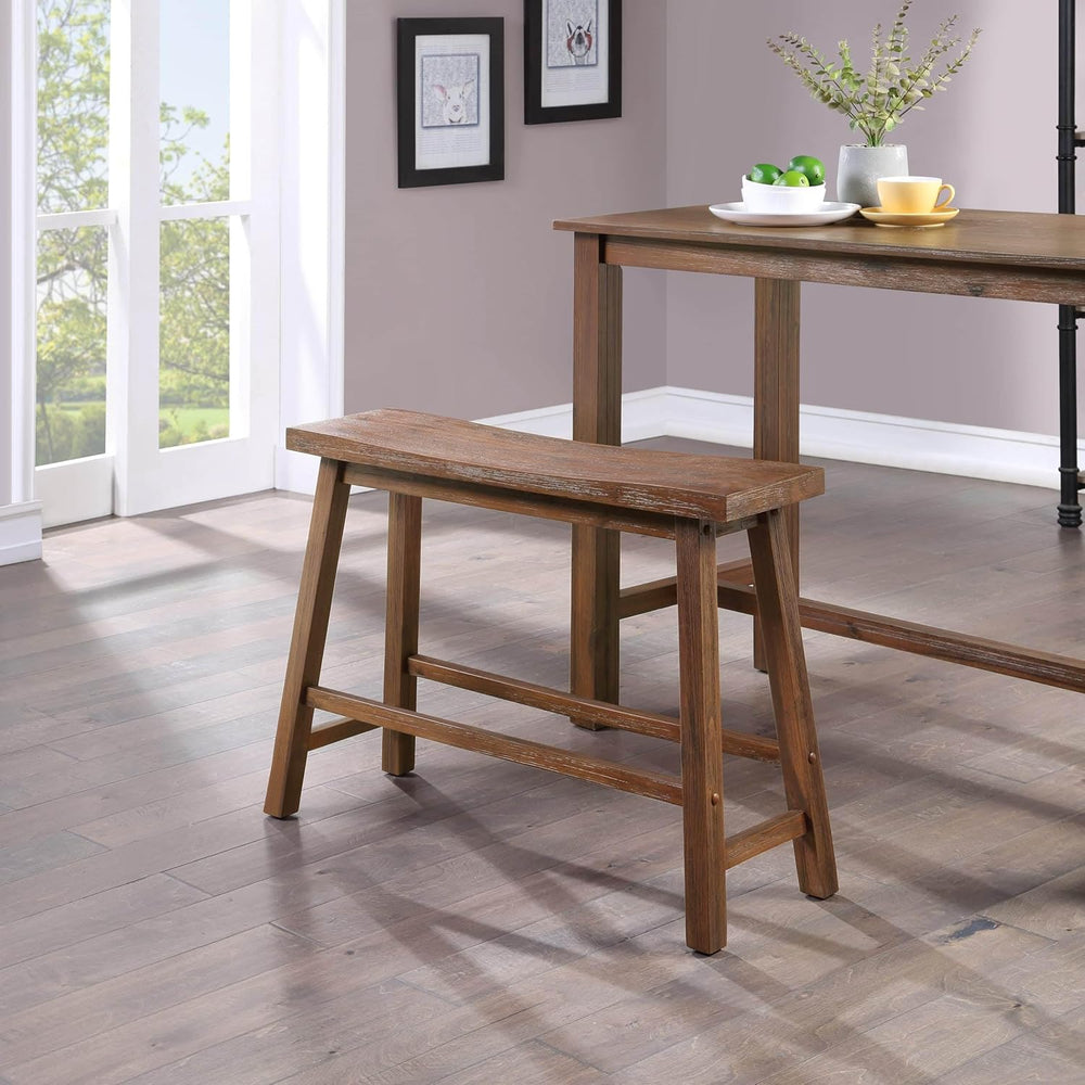 Boraam Sonoma Backless Bench - Chestnut Wire-Brush