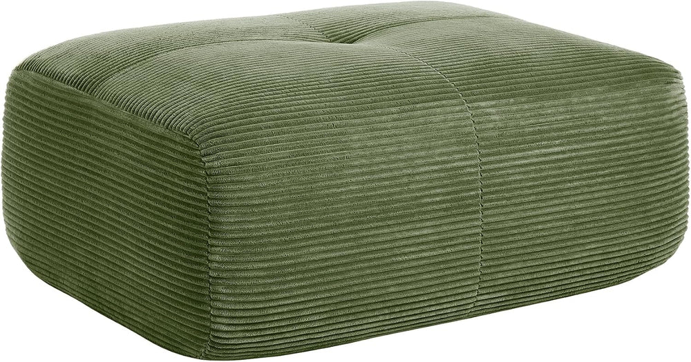 SoarFlash Corduroy Sectional Sofa Ottoman,Green