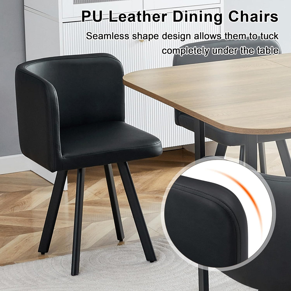 39.5" Round Dining Table Set for 4, 5 Piece Dining Table Set with 4 Tuck...