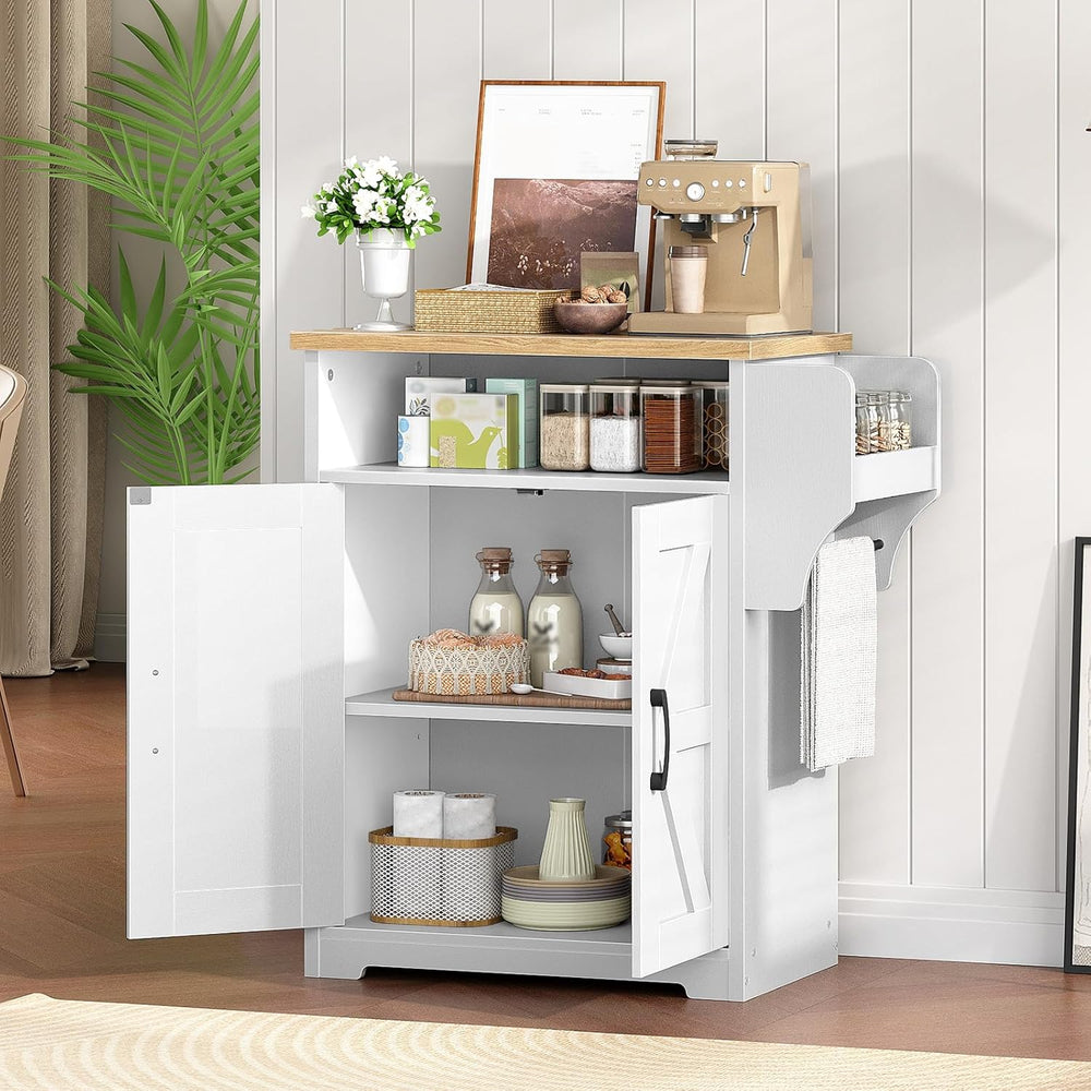YATINEY Coffee Bar Cabinet, Kitchen Island with Storage, Farmhouse Sideboard ...