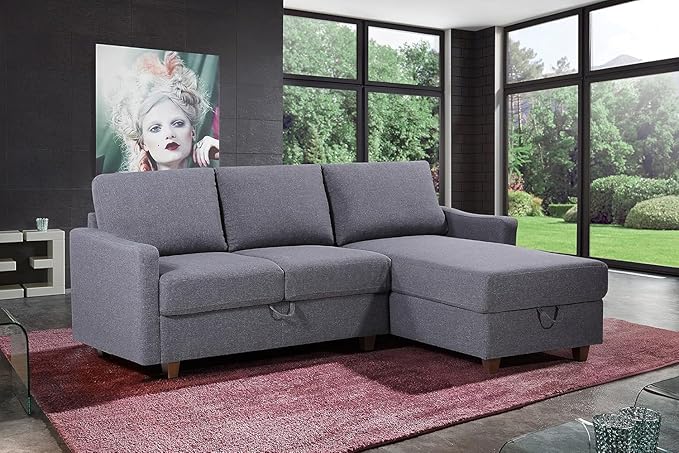 Container Furniture Direct Sectional Sofa with Storage – Modern Upholstered L...
