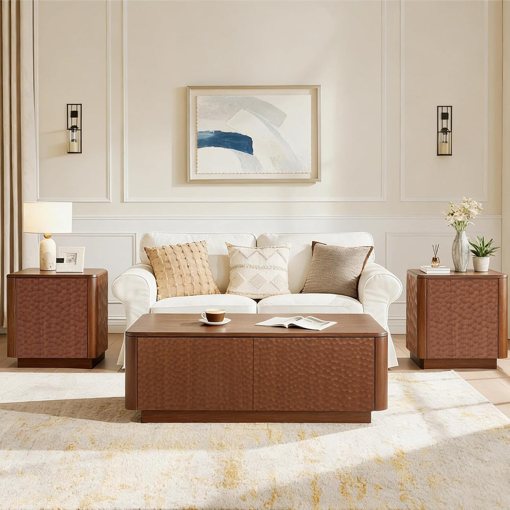 3 Piece Coffee Table Set, Coffee and End Tables Set, Rectangular Coffee Table...