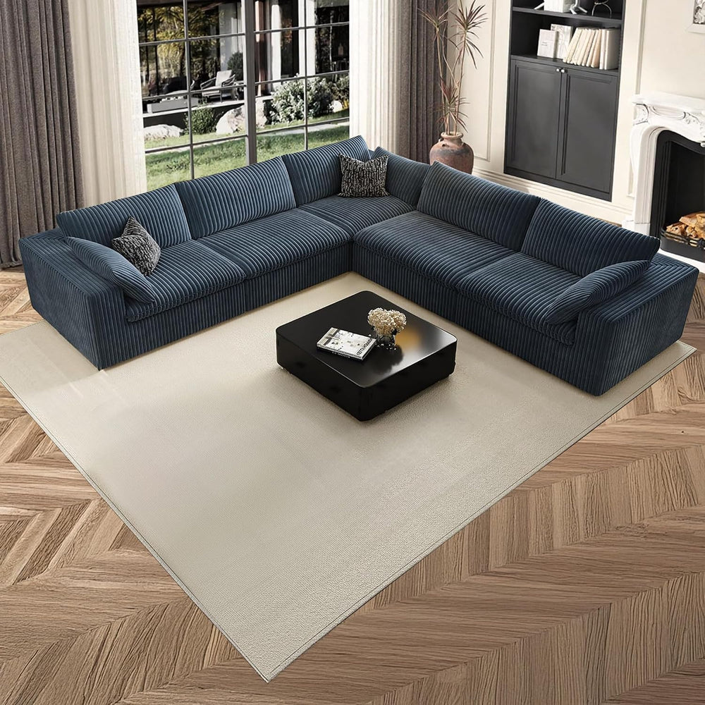 118" Cloud Couch Oversized Modular Sectional Sofa, L-Shaped 5 Seater Dee...