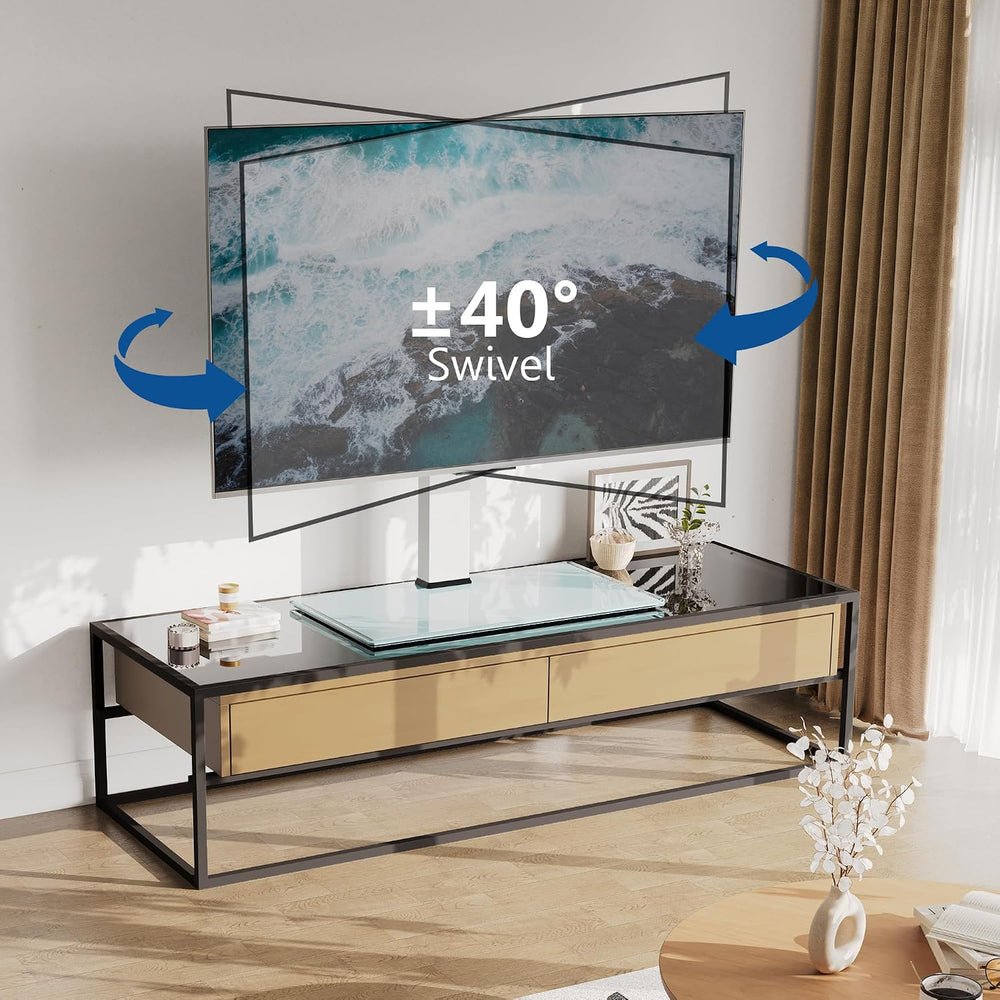 FITUEYES Universal TV Stand with Swivel Mount for 50-85 Inch TV, White | Tabl...