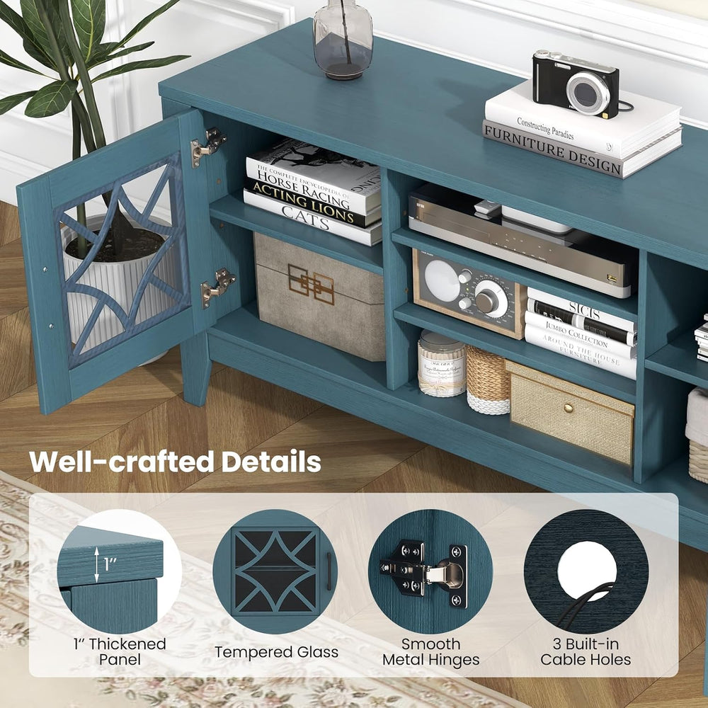 Tangkula Farmhouse TV Stand for TVs Up to 65-in, Classic Media Entertainment ...