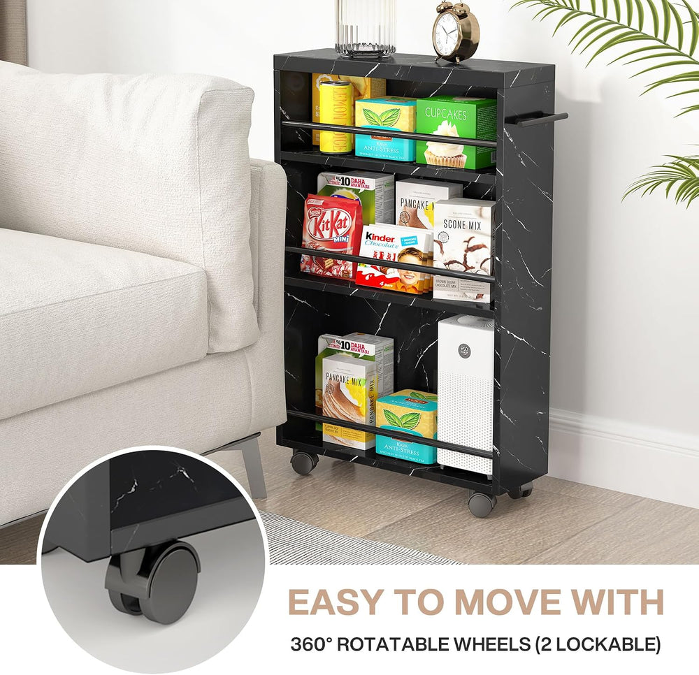 Tribesigns Slim Storage Cart, Rolling Narrow Kitchen Cart on Wheels for Small...