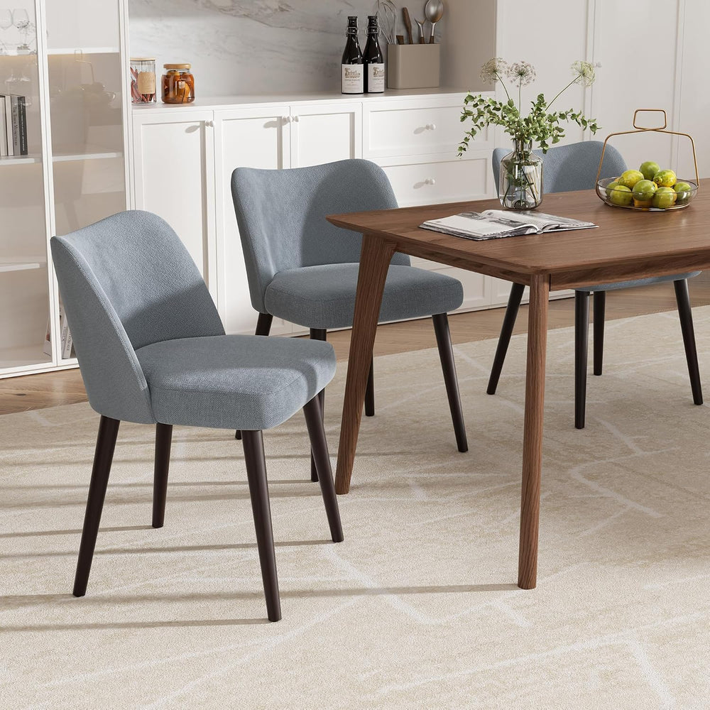Modern Fabric Upholstered Dining Chairs Mid Century Farmhouse Dinner Chair wi...