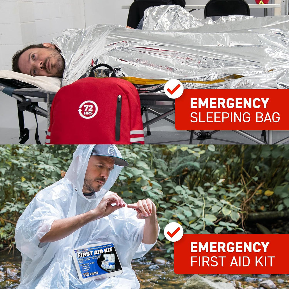 72 HRS Deluxe Emergency Survival Kit - Heavy Duty 72 Hour Bag Survival Kit fo...