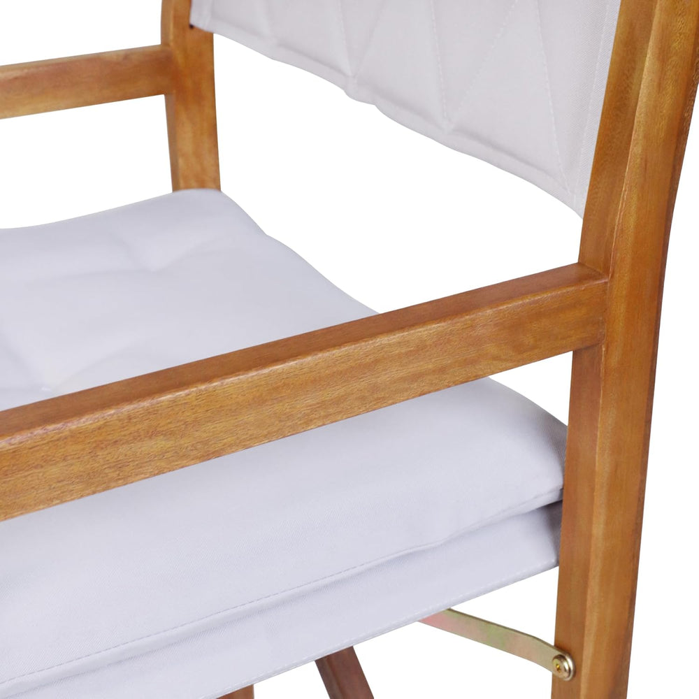 JONATHAN Y Waldo Foldable Acacia Wood Director Chair Set of 2, Cloud Gray