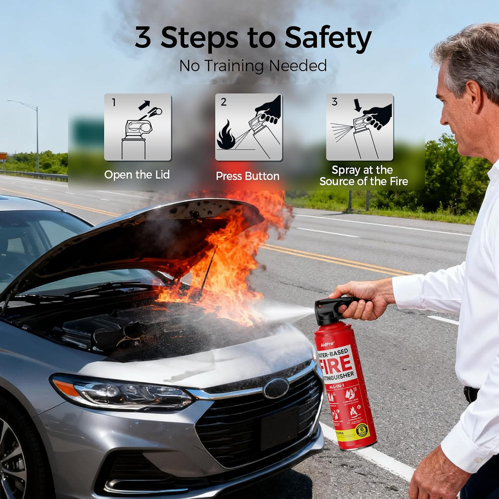 2-Pack Fire Extinguisher for Home,Car & Kitchen,Multi-Purpose Certified A...