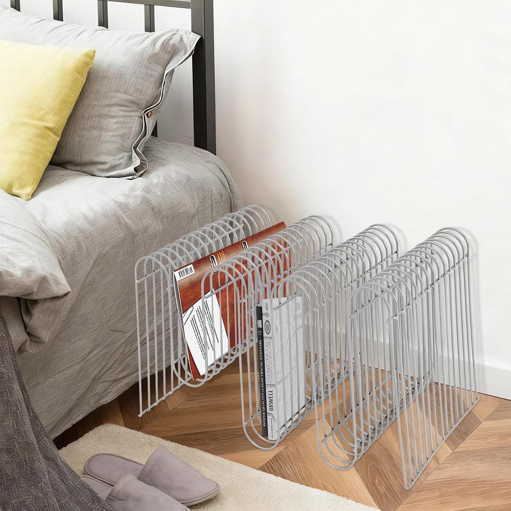 Metal Side Table,Creative Shape Bedside End Table with Magazine Rack,Wire Cub...