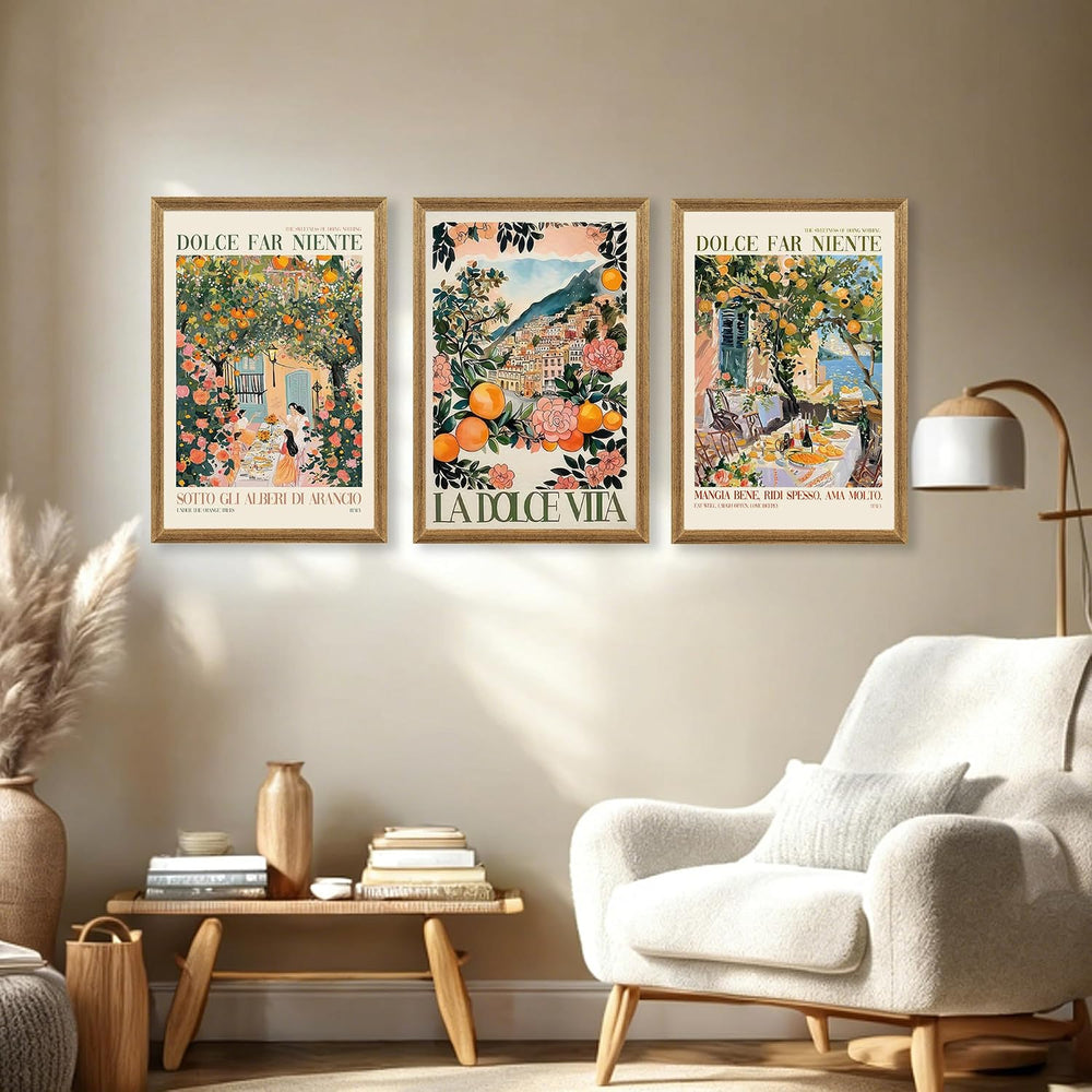 SYWENNOI Triptych, Italian Landscape Framed Cnavas Wall Art, 20x30 in each