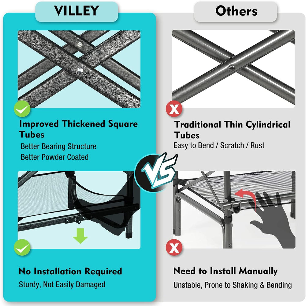 VILLEY Tall Directors Chair, Folding Camping Chair with Footrest | Heavy Duty...