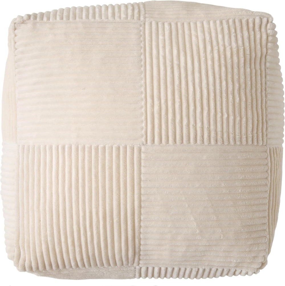Corduroy Pouf Ottoman Foot Rest, Square Floor Pouf with Removable Cover, Soft...