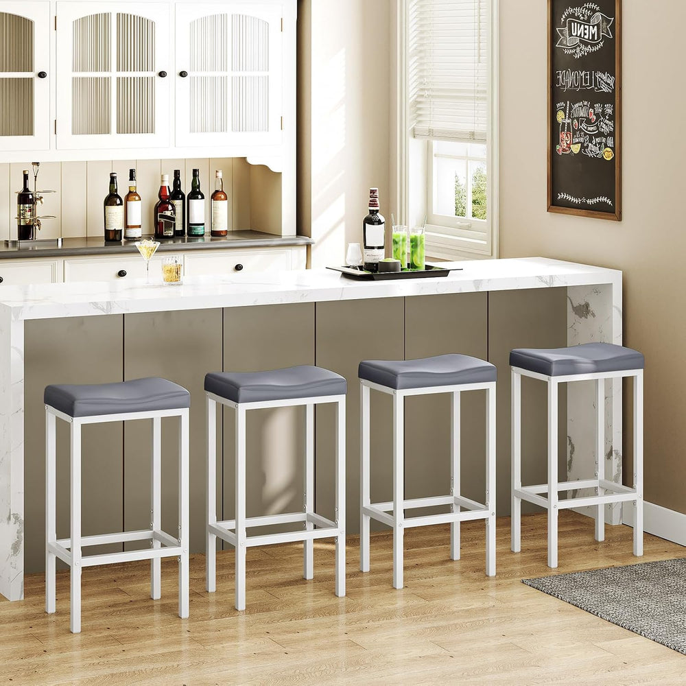 HOOBRO Bar Stools, Set of 2 Counter Height Saddle Chairs, 24.8 Inches, 2.4&qu...