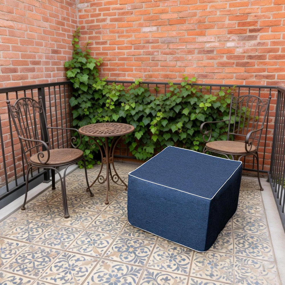 20x14 In Outdoor Square Ottoman – Lightweight Patio Ottoman Footrest with Hig...