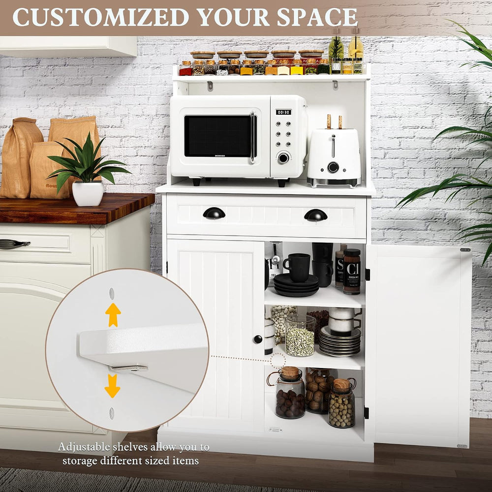 HLR 54" Kitchen Pantry Storage Cabinet with Drawer and Adjustable Shelve...