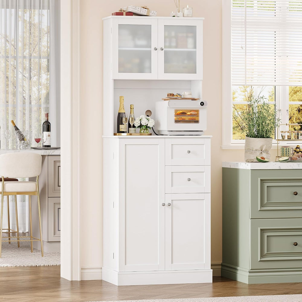 BOTLOG 72" Tall Kitchen Pantry Storage Cabinet with 4-Tier Door Shelves ...