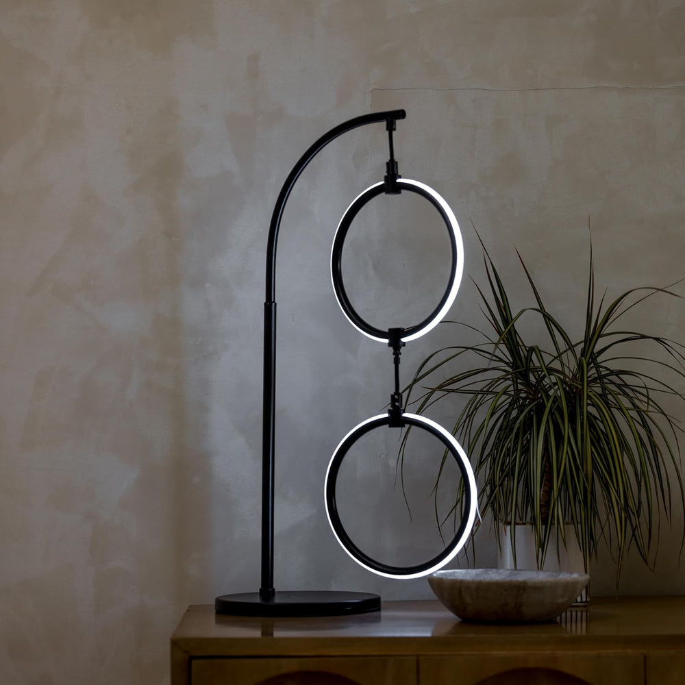 Brightech 2 Ring Lamp - 24" RGB Color Changing LED Table Lamp with 2 Han...