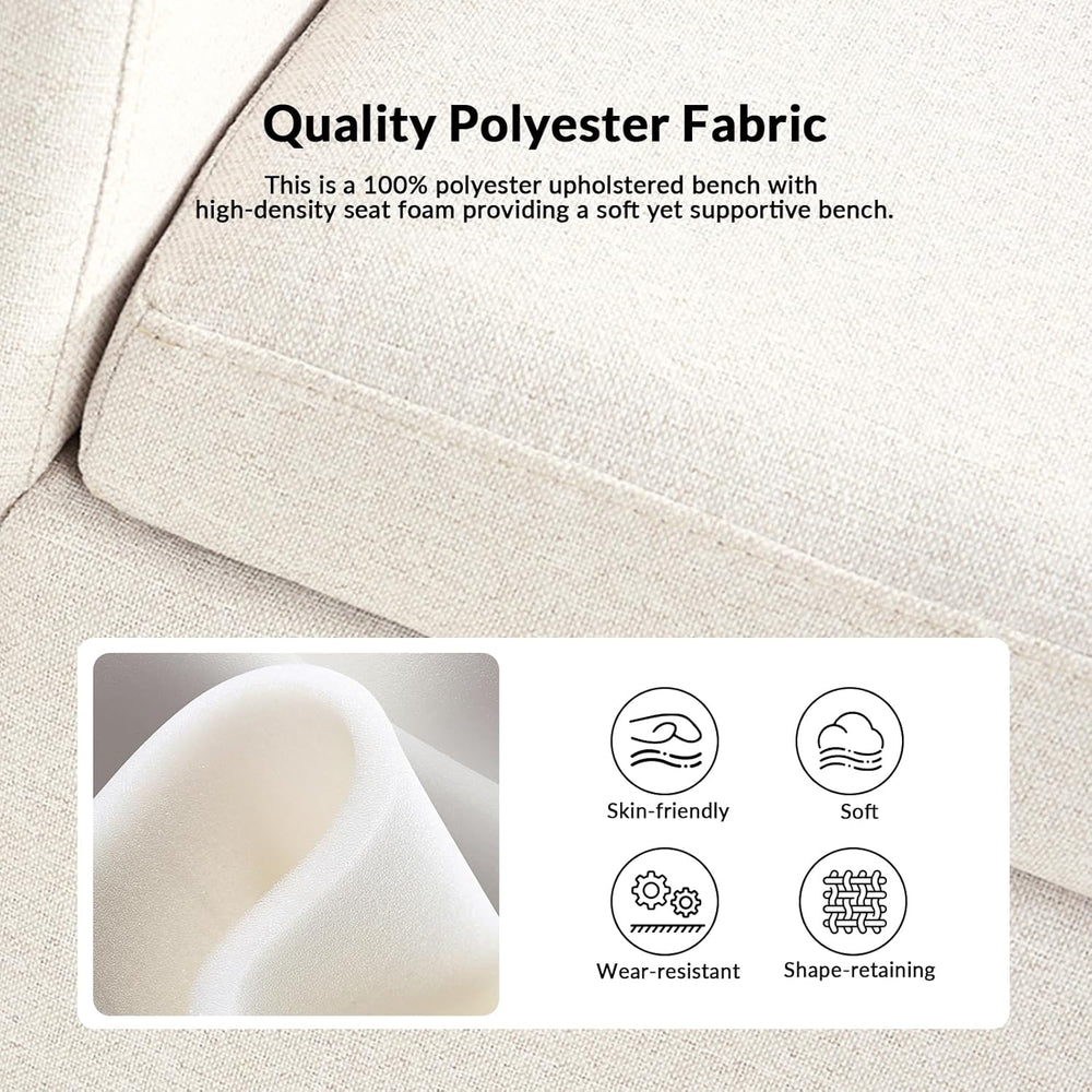 59.5" Modern Storage Ottoman Bedroom Bench, End of Bed Bench with Throw ...