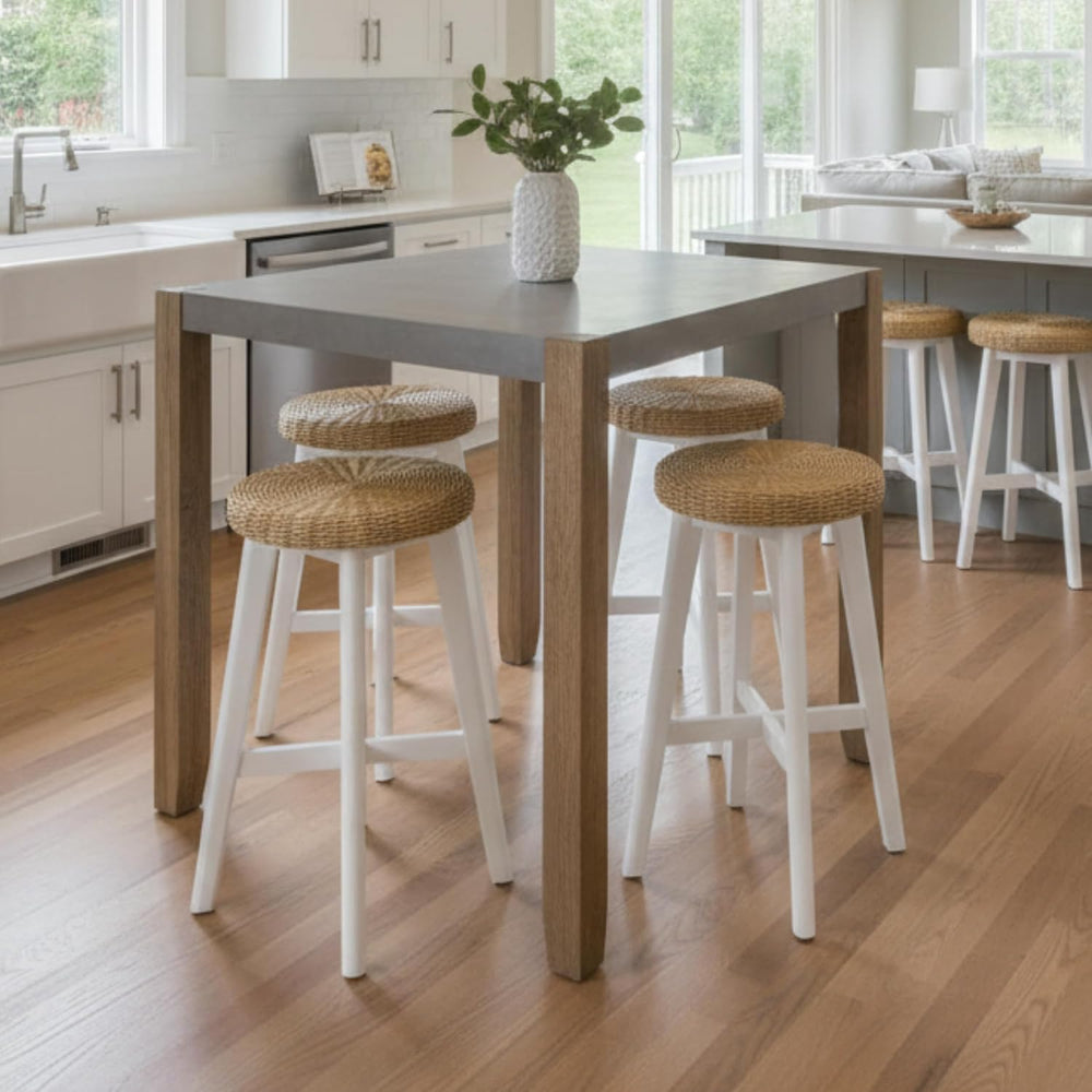 Alaterre Furniture Newport Dining Table for 4 – Rustic Industrial 42” x 36” K...