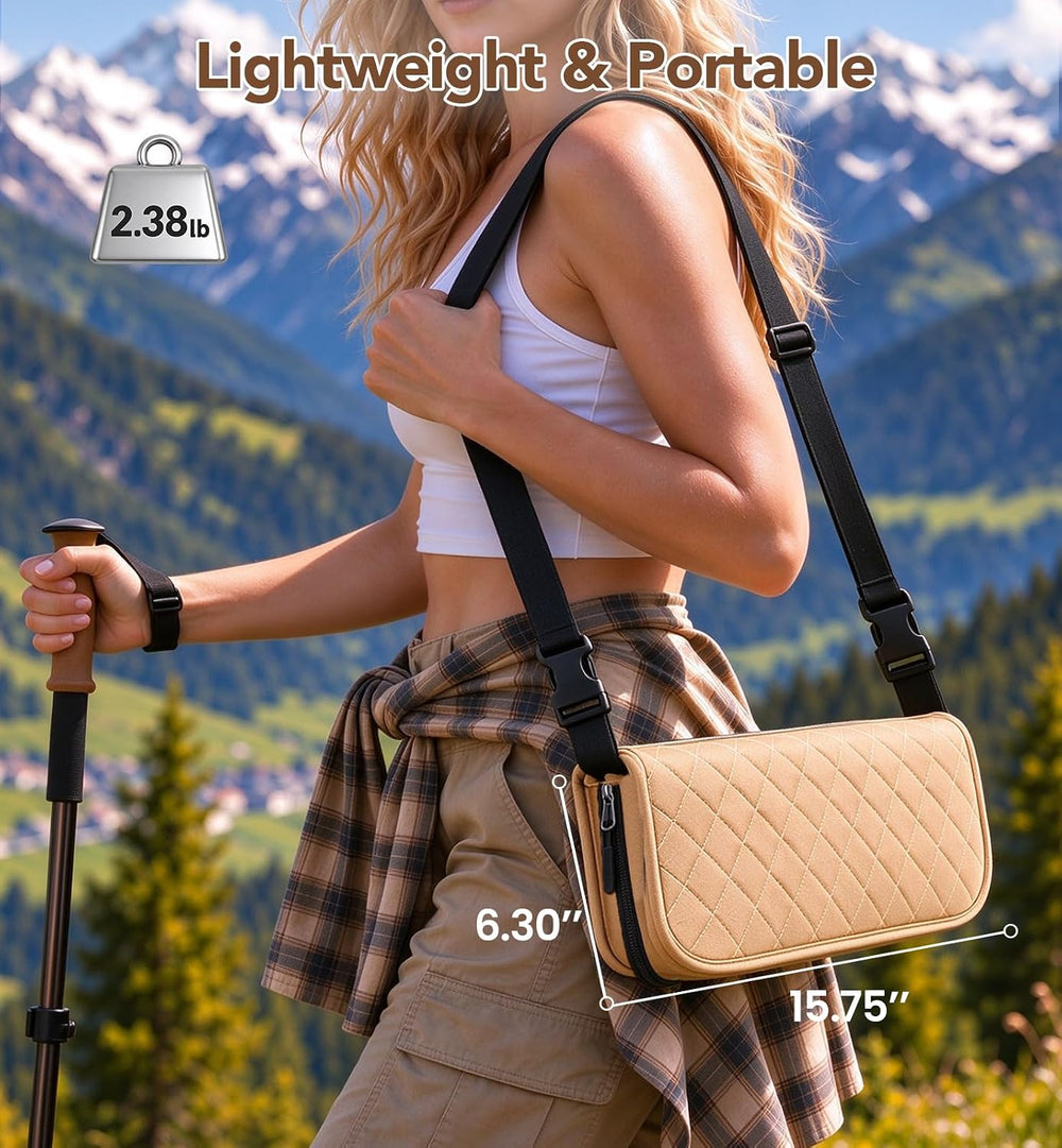 16.5 Inch Portable Folding Stool for Adults with Soft Quilted Padding