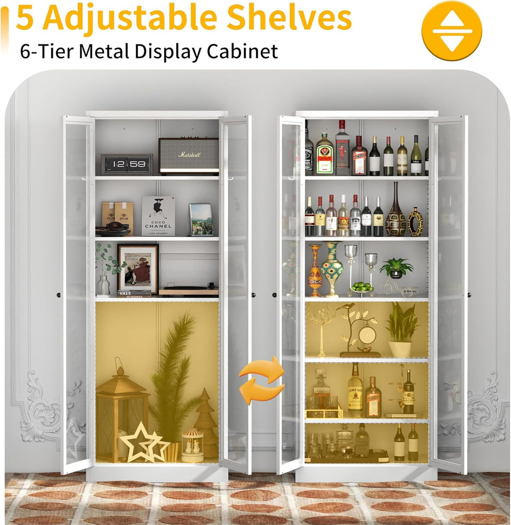 Kitchen Pantry Cabinet, 72" Tall Pantry Storage Cabinet with Adjustable ...