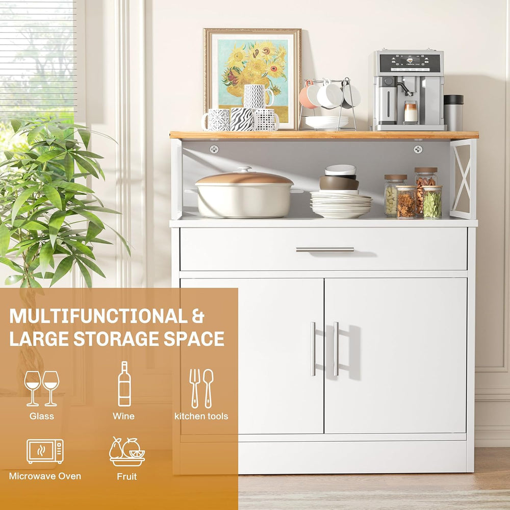 Shintenchi Kitchen Buffet Cabinet with Adjustable Shelf, Modern Kitchen Stora...