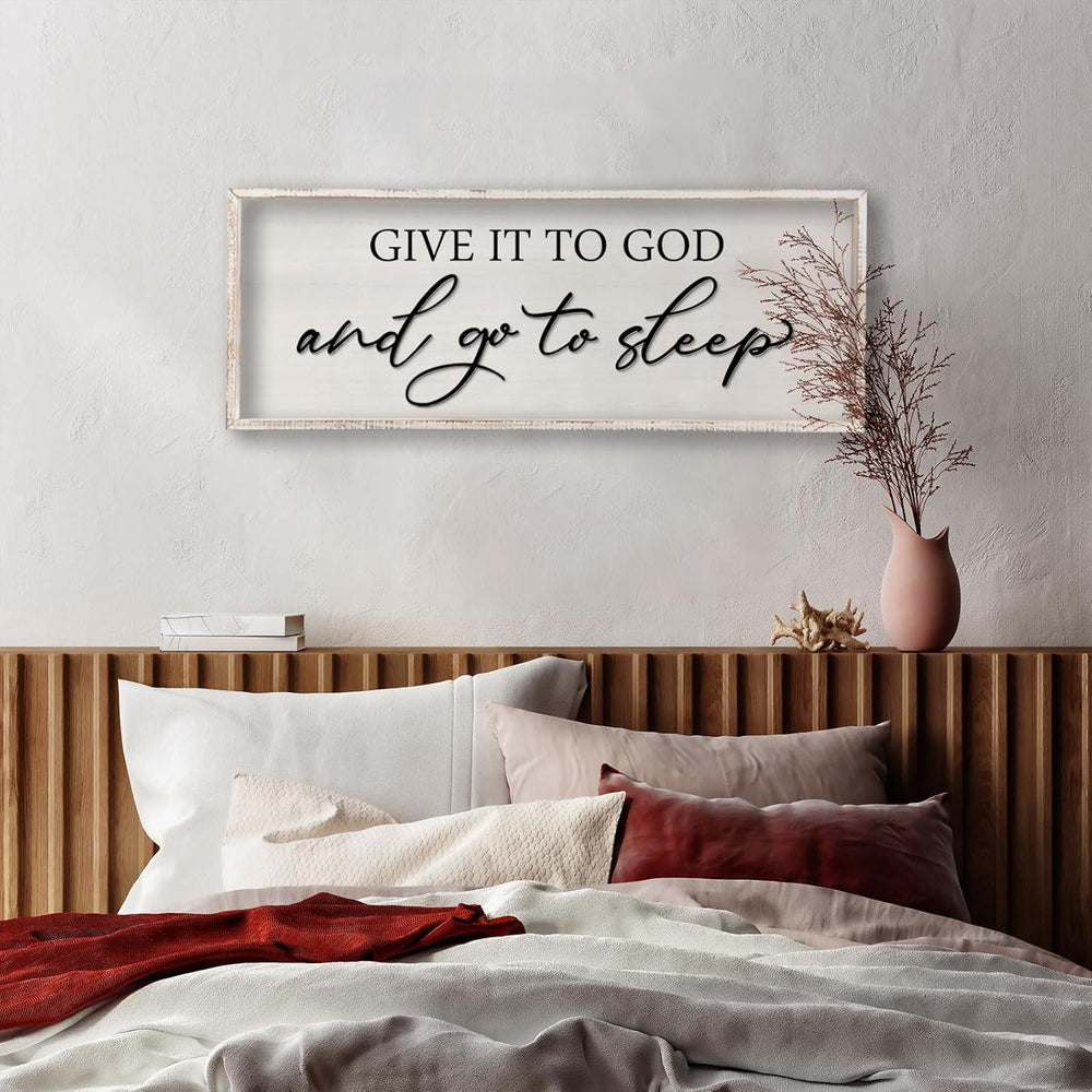 RLWangChao Give it to God and Go to Sleep Sign Wall Decor 40" X 15"...