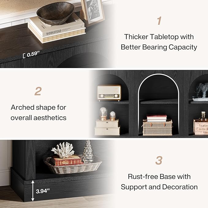 Tribesigns TV Stand for 55/60/65 Inch TV, Farmhouse Entertainment Center with...