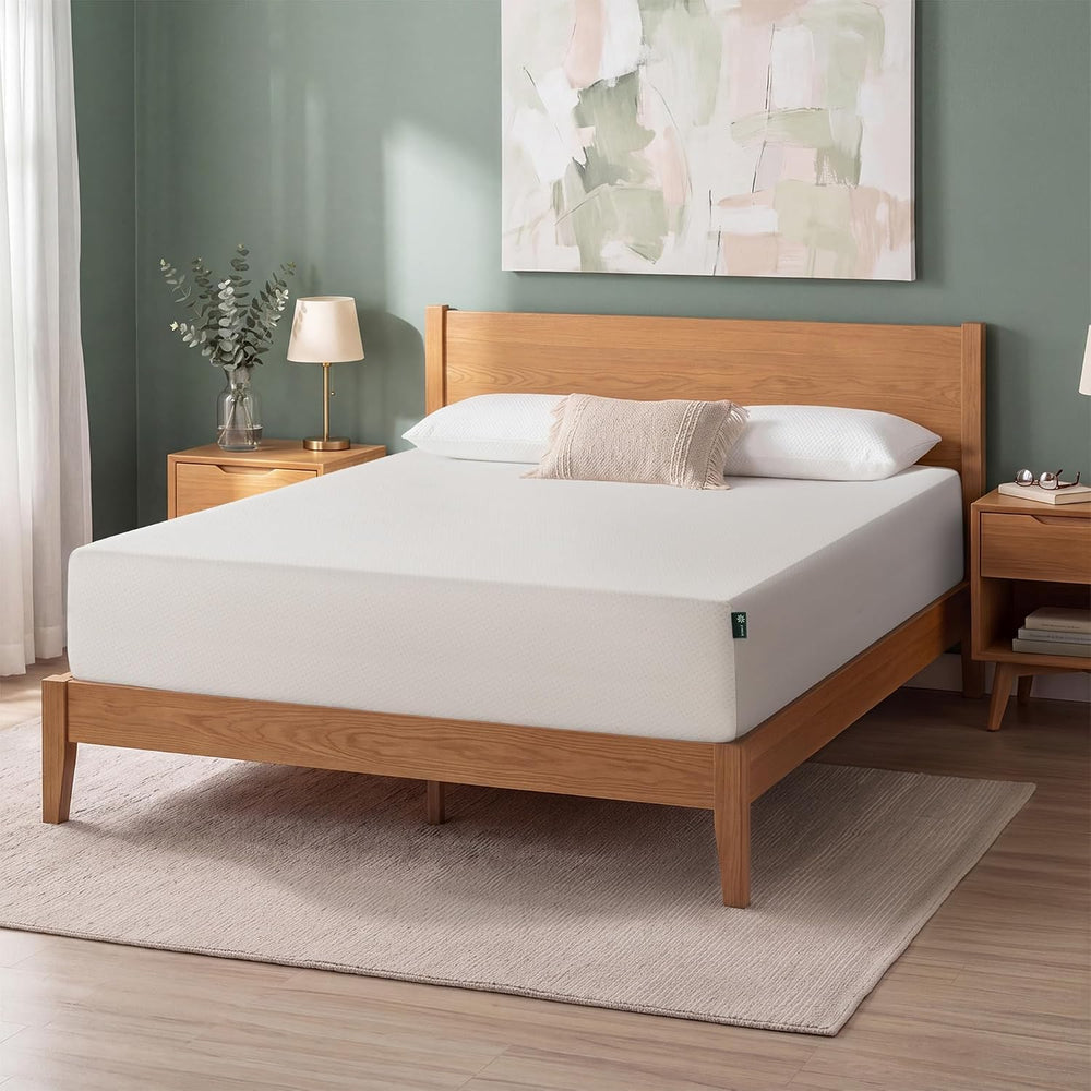 Zinus Memory Foam 12 Inch Green Tea Mattress, King, White
