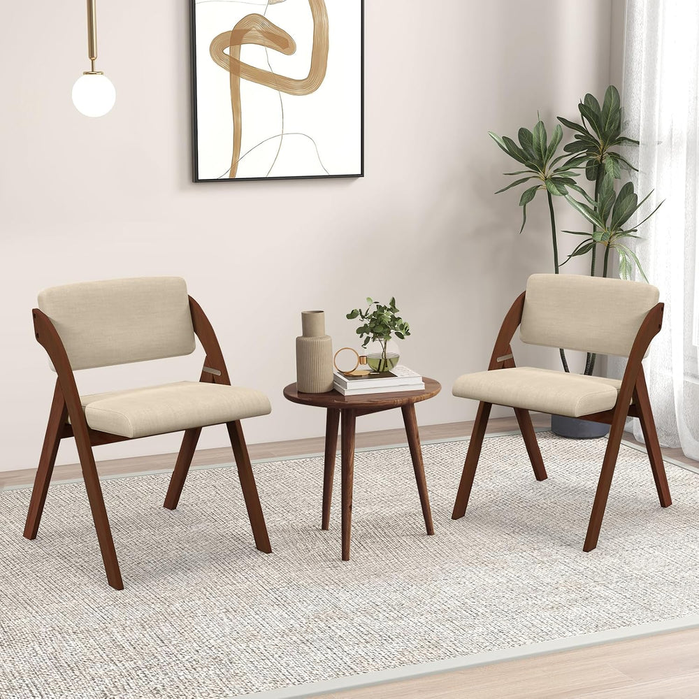 GOFLAME Folding Dining Chairs Set of 2, Upholstered Kitchen Chairs with Padde...